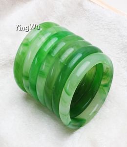 Yingwu 10pcs lot beauul jade bracelet naturel green agate chanceux mignon mignon girl's bangles fine bijoux 60 mm2981810