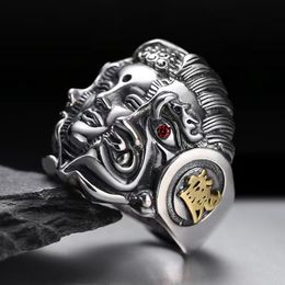 Yinian Magic Ring S925 Zilveren herenring Agressieve trend Persoonlijkheid Retro Thai Zilver Verstelbare opening