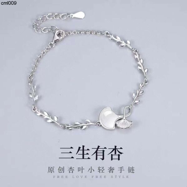 Yinjia joyería de plata Zuyin ojo de gato piedra hoja de albaricoque pulsera de moda tres vidas con albaricoques S3op