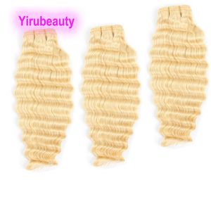 Yirubeauty 10 Bundles Malaisiens Extensions de Cheveux Humains Blonde Profonde Bouclés Vague Dix Pièces 10-30 pouces 95-100 g/pièce 613 #