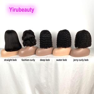 Yirubeauty 100% cheveux humains chinois os droit 13X4 dentelle frontale complète Jerry bouclés vague profonde 10-14 pouces