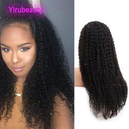 Yirubeauty Kinky Curly 4x4 Lace Wig 150% densité 180% 210% Brésilien 100% Human Hair Couleur naturelle 10-32 pouces