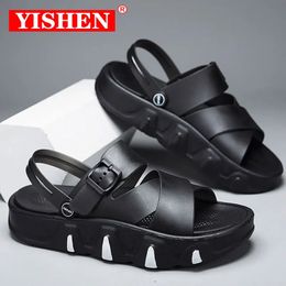 Yishen Men Sandales Chaussures décontractées Tendance élégante Gladiateur Sandales Open Toe Plateforme extérieure Sandales de plage Chaussures Chunky Black 240506