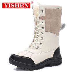Bottes de neige pour femmes de Yishen Bottes en caoutchouc Femmes Botas de plate-forme imperméable en peluche chaude Botas High-Barred Botas Mujer