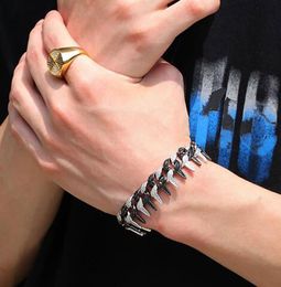 Yishop4u twotone cône étalon pointes rivet cuivre punk rock bracelets bracelets pour femmes hommes iced out cubic zirconia bracelet hip hop1556592