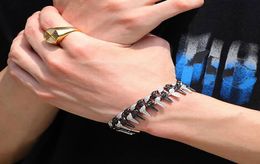 Yishop4u twotone cône étalon pointes rivet cuivre punk rock bracelets bracelets pour femmes hommes iced out cubic zirconia bracelet hip hop1248862