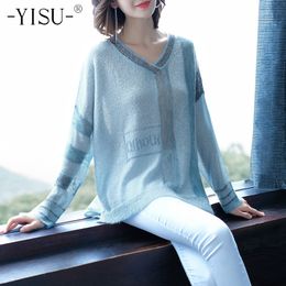 Yisu Mohair Pull Femmes Lâche Casual Col V-Col V-Col V-Manches longues Pulls Mohair Jumper Automne Hiver Doux Oversize Pull mince Femmes LJ201112