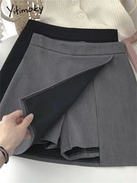 Yitimoky jupes taille haute pour les femmes printemps été mode coréenne mince élégant Mini Skikrts bureau dames jupe décontractée Shorts 240328