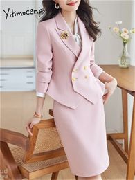 Yiticung Elegant Two Piece Sets Womens Offits Office Ladies Double Poit