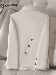Yitimuceng mode coréenne jolie pochette femmes élégantes à manches longues vestes solides bureau dames mince Y2k manteaux 240226