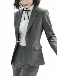 Yitimuceng Kantoor Dames Broek Pakken Voor Vrouwen 2023 Nieuwe Lg Mouw Single Breasted Slanke Formele Blazer Suits Broek 2 Delige set V0Av #
