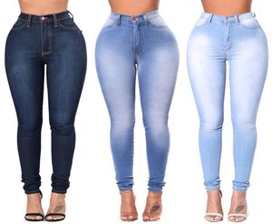 Yivun slanke jeans voor vrouwen magere hoge taille blauwe denim potloodbroek stretch7477545