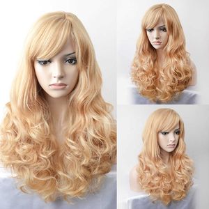 Yiwu Girls Fluffy Long Curly Hair Wig Head Cover Synthetic Hair Silk Wig