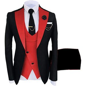 YIWUMENSA Zwarte Piekte Revers Smoking Slim Fit Bruidegom Slijtage Pakken Mannen Voor Bruiloft 3 Stuks Jas Vest Broek Custom Made Smkoing Busi2339