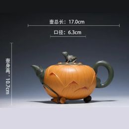 Yixing Tea Pot Purple Clay Filtre Teapot Lotus Seed Frog Kettle Maison de thé fait à la main Cadeaux personnalisés Authentiques 420cc