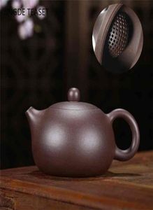 Yixing Tea Pot Purple Clay Xishi Pot Handmade schoonheid Kettel Raw Black Goud Purple Sand Set 188 Balgatfilter 220 ml 2107247985927