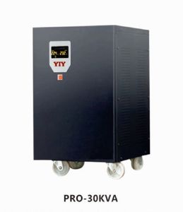 Pro-30KVA Affichage coloré AC220V 4% Stabilisateur de régulateur de tension automatique / Type de servo / monophasé / Prise en charge Personnaliser l'entrée verticale 150-250V