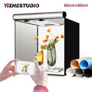 Yizhestudio 60 cm Po Studio Box Led Lightroom Dimmable pliant Softbox tente lumineuse avec 4 couleurs arrière-plans pour Fotografico 240229