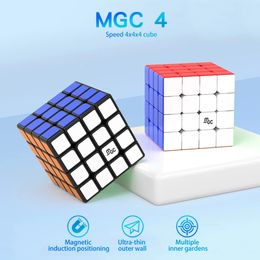 YJ MGC 4x4 M magnetische magische snelheid Kubus Sticker Geen professioneel vioolspeelgoed MGC 4 M Cube Magic Puzzle MGC4 240426