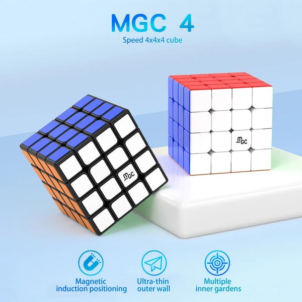 YJ MGC 4x4 M Cube de vitesse magique magnétique sans colle jouets Fidget professionnels MGC 4 M Cubo Magico Puzzle MGC4 240304