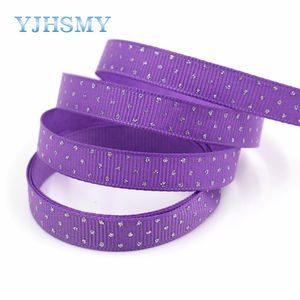 YJHSMY G-18813-920,10 mm 5 yards Flash Powder Ribbons Thermische overdracht Gedrukte Grosgrain Bruiloftaccessoires Diy Materiaal