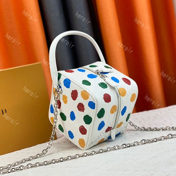 Yk bags Yayoi Kusama Square Tote Bag Colección Multi Pochette 3d Painted Dots Print Colorful Speedy Designer Accessoires Crossbody Shoulder Hangbags luxurys