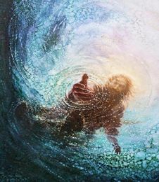 Yk Hand of God Save Me Art Print of Jesus Christ Home Decor HD Print Oil Paintings on Canvas Wall Art Pictures 2001098198960