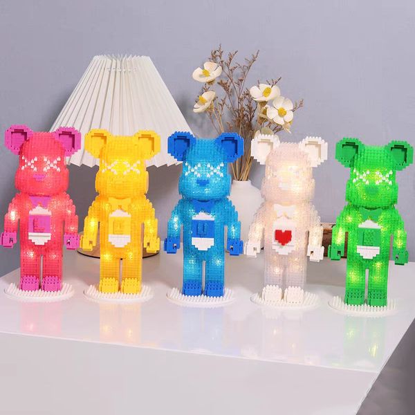 Yko Animal World Love Crystal Bear Heart Drawer Pet Doll Light Mini Diamond Diamond Blocs Bricks Building Toy for Children Gift No Box