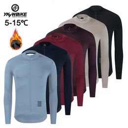 Ykyw Mens Pro Autumn Winter Lange Mouw Thermal Fleece Jacket Man Cycling Jersey Bike Shirts Outdoor Bicycle Clothing Coat 240319