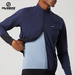 Ykywbike Cycling Windbreaker veste hommes Men de vent à manches longues à manches longues à manches longues à manche légère complémentable 240403