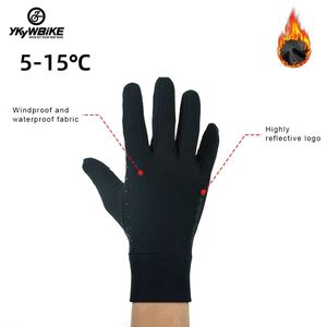 YKYWBIKE hiver gants de cyclisme hommes femmes écran tactile rembourré gant de vélo résistant à l'eau coupe-vent chaud antidérapant élastique course 240112