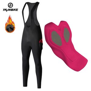 YKYWBIKE Pantalons à bretelles de cyclisme pour femmes Collants d'hiver avec coussinet Pantalons de vélo de montagne thermiques Collants de vélo Pantalons à bretelles de cyclisme 2 240104