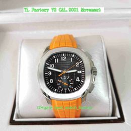 YL Factory Montre Homme V2 Super Qualité 42.2mm Aquanaut 5968 5968A-001 Montres Designer Caoutchouc Orange Cal.CH 28-520 C Mouvement Mécanique Automatique Montres Homme