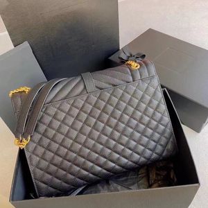 Yl luxo designer bolsa feminina mão corrente mensageiro caviar mailman saco