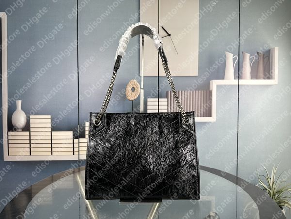 YL New Niki bolso de compras 32cm bolsos de diseñador piel encerada bolsos cruzados de cuero para mujer bolsos de cadena de alta gama a la moda bolso de señora