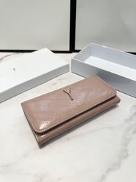 Portefeuille en cuir ciré à l'huile pliable de styliste, pochette à deux volets en cuir de vache importé, nouveau portefeuille classique de luxe pour femmes, porte-monnaie de styliste YL2