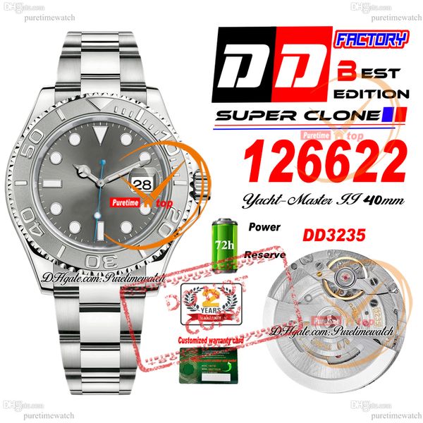 YM 126622 A3235 Automatic Mens Watch DDF 40 Rhodium Dark Rhodium Gray Dial 904L ACTE