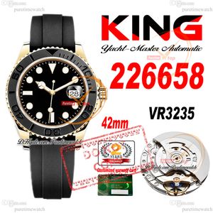 YM 226658 VR3235 Automatic Mens Watch King 42 Yellow Gold 904L Steel 3D Céramique Cérame Black Dow