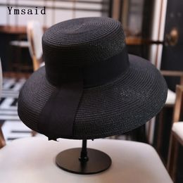 Ymsaid Sombrero para el sol para mujer Sombrero de paja de playa de verano para mujer con lazo para vacaciones Audrey Hepburn 240309