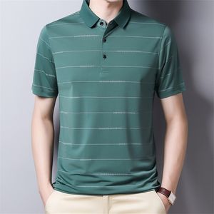 Ymwmhu 2021 Nouvelle arrivée Polo rayé à manches courtes été cool chemise streetwear mode mâle polo hommes hauts vêtements 210319