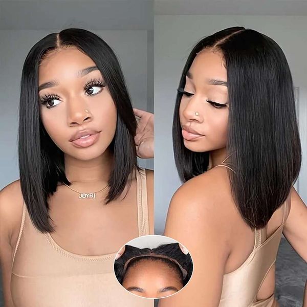 Ymyhair Bob Wig 8x5 HD Lace Front Human Hoims Human Plumed pré-Cut 180% Densityless Wesheless Ready Wigs for Black Women 12inch