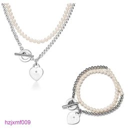 Ynqp pingente colares moda jóias luxo colar pulseira brinco designer hardwear forma de coração correntes com pérola para festa feminina ro