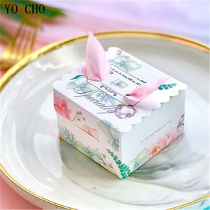 Yo Cho Lovely Colorful Paper Candy Box Cadeaux Sacs de mariage Gift Baby Shower Favors Birthday Party Fournitures