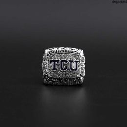 Yo16 Designer Commémorative Ring Band Rings 2014 TCU Hornfrog University Alamo Bowl Football Championship Ring 832J