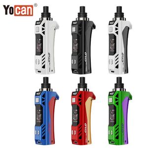 Yocan Cylo Batería 1400mAh Voltaje ajustable Cera Vaporizador Kits de cigarrillos electrónicos C4-DE Plus Bobina Pantalla OLED Cargador USB Vape Pen