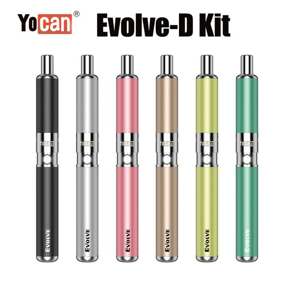 Yocan Evolve-D E Kit de cigarettes Vaporisateurs d'herbes sèches Evolve D Dual Coil 650mAh Kits de stylo vape Vaporisateur à base de plantes 100% authentique