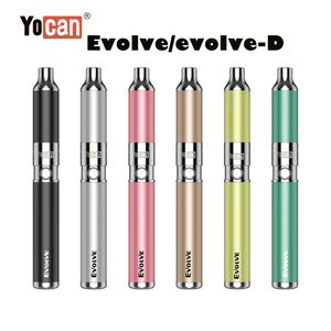 Yocan Evolve Evolve-D Kit de cigarette électronique 650 mAh Vaporisateur d'herbes sèches Cire 6 couleurs Stylo vape à tension réglable pour cartouches à fil 510
