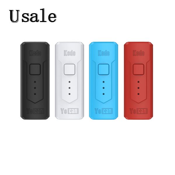 Yocan Kodo Box Mod Batería incorporada de 400 mah Precalentamiento VV Mod de voltaje ajustable para cartucho de aceite de atomizador de 510 hilos 100% auténtico