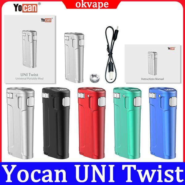 Yocan UNI Twist Box Mod 510 Fil Préchauffer Batteries Tension réglable 1.8V-4.0V Vaporisateur Vape Pen