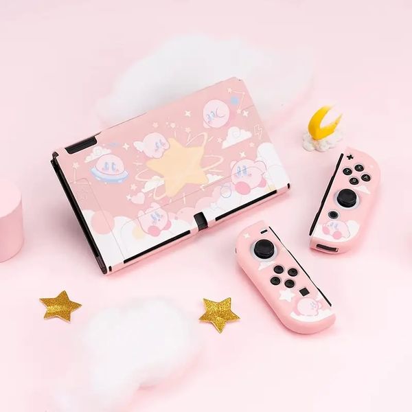 Funda protectora YOCORE para Nintendo Switch OLED, funda de TPU suave con diseño antiarañazos y absorción de impactos, bonita funda Kirby Switch OLED